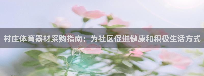 星欧娱乐平台怎么样：村庄体育器材采购指南：为社区促进